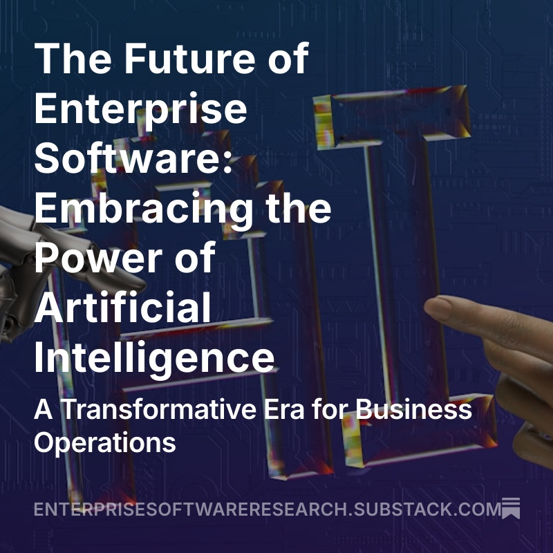 EntSoftwareRes's tweet image. AI&apos;s increasing role in enterprise solutions will redefine how businesses operate, make decisions and work with customers. This will be a cultural, strategic evolution and yet another &apos;survival of the fittest&apos; test for software providers. …terprisesoftwareresearch.substack.com/p/embracing-th…