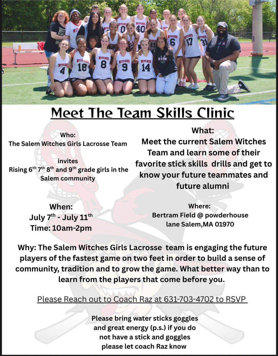 Salem Public Schools (@salemschoolsk12) on Twitter photo Attention rising grades 6-9 aspiring Salem laxwomen: Meet the varsity team & your future teammates
REGISTER: docs.google.com/forms/d/e/1FAI…
<a href="/_SalemHigh_/">Salem High School</a> <a href="/newlibertysalem/">NewLibertyInnovation</a> <a href="/PrepSalem/">Salem_Prep_High_School</a> <a href="/cmshappenings/">Collins Middle School</a> <a href="/SaltonstallPTO/">Saltonstall School</a> <a href="/sps_bates/">SPS-Bates</a> <a href="/bentley_school/">Bentley Academy Innovation School</a> <a href="/_carltonschool/">Carlton School</a> <a href="/HMLS_Salem/">Horace Mann Laboratory School</a> <a href="/WitchcraftOwls/">WitchcraftHeightsElementary</a> Attention rising grades 6-9 aspiring Salem laxwomen: Meet the varsity team & your future teammates
REGISTER: docs.google.com/forms/d/e/1FAI…
<a href="/_SalemHigh_/">Salem High School</a> <a href="/newlibertysalem/">NewLibertyInnovation</a> <a href="/PrepSalem/">Salem_Prep_High_School</a> <a href="/cmshappenings/">Collins Middle School</a> <a href="/SaltonstallPTO/">Saltonstall School</a> <a href="/sps_bates/">SPS-Bates</a> <a href="/bentley_school/">Bentley Academy Innovation School</a> <a href="/_carltonschool/">Carlton School</a> <a href="/HMLS_Salem/">Horace Mann Laboratory School</a> <a href="/WitchcraftOwls/">WitchcraftHeightsElementary</a>