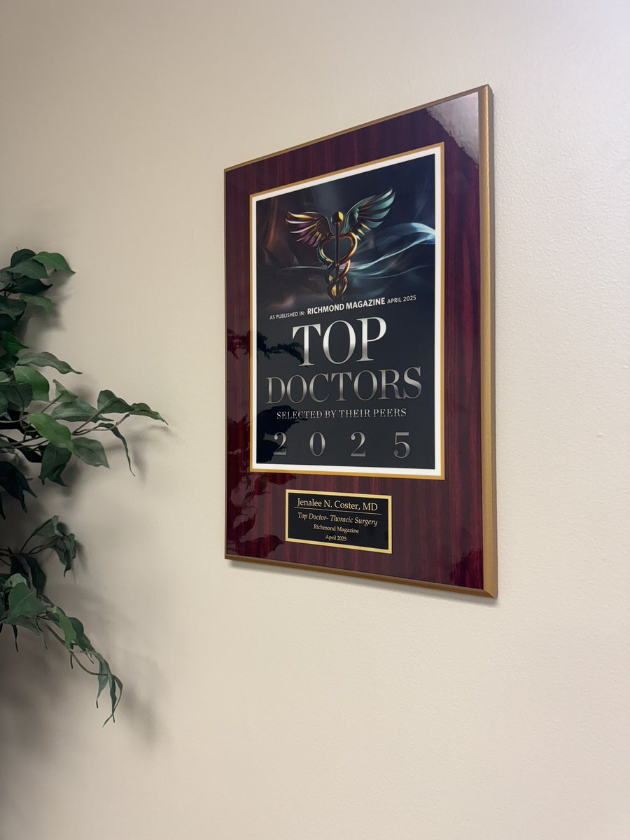 badassladysurgn's tweet photo. Proud to have been recognized by my peers after only one year of practice in RVA. It’s been my absolute pleasure to provide thoracic disease services and surgeries to the Richmond community. #topdoc https://t.co/0lx3DvfBko