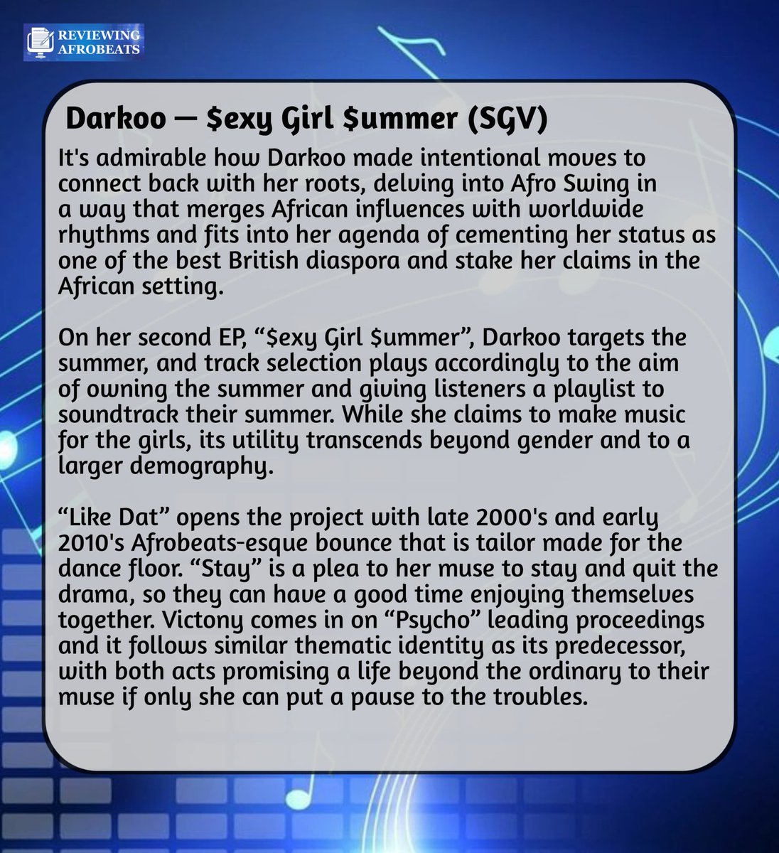 Reviewing Afrobeats. tweet media