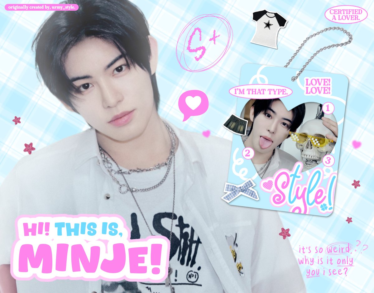 ㅤㅤ
Nothing is impossible in this earth, so I’ll make it happen that you, becoming mine. 'cause you’re exactly my style, and I, Minje, will win your heart soon enough  . ۫ ꣑ৎ   .
ㅤㅤ