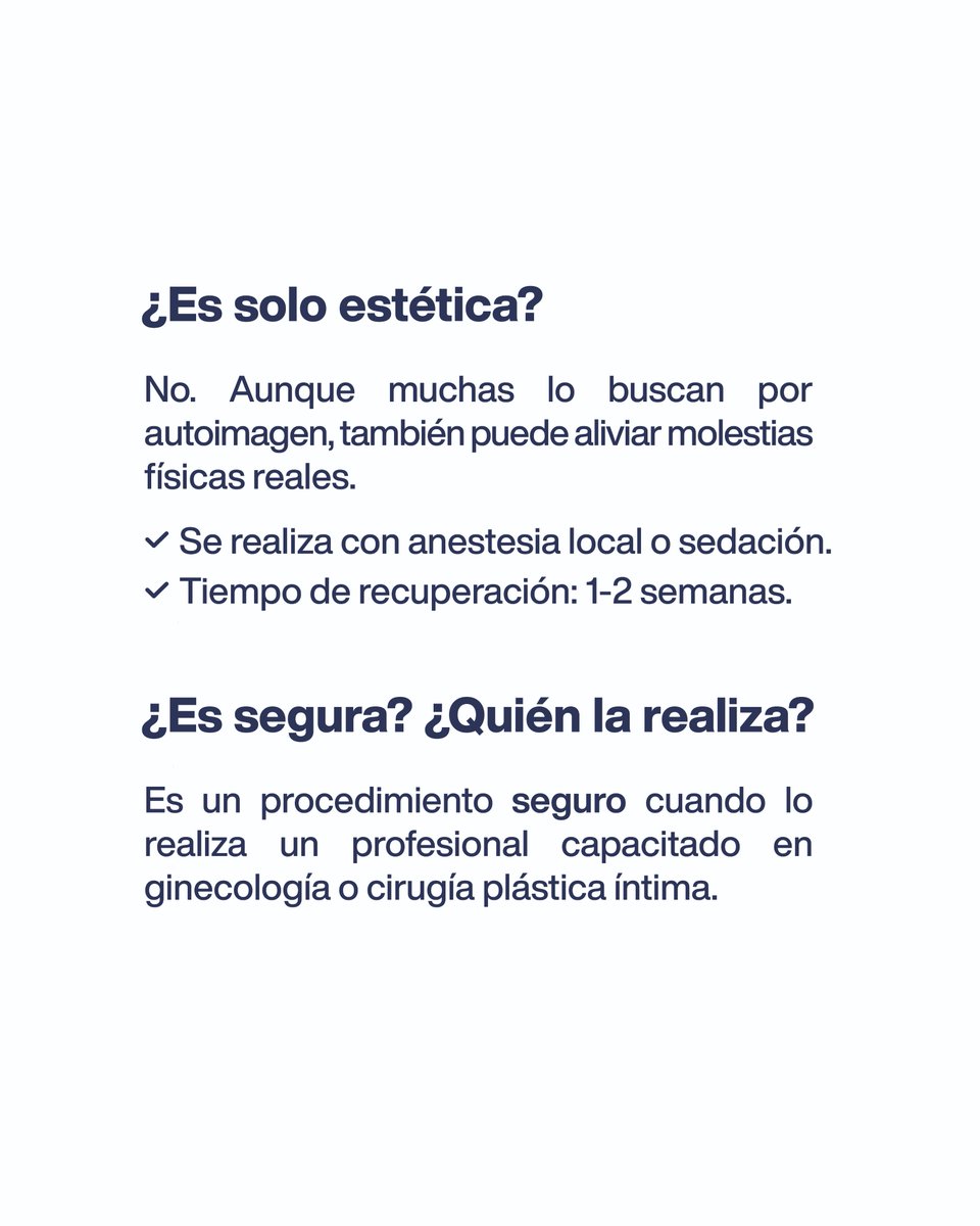 Clinicanace's tweet photo. 👀 ¿Has escuchado sobre la labioplastia? Es un procedimiento íntimo que muchas mujeres eligen para sentirse más cómodas, seguras y en armonía con su cuerpo 💖✨

#Labioplastia #SaludÍntima #CirugíaÍntimaFemenina #ConfianzaFemenina #Autoestima #SaludMujer #BienestarFemenino https://t.co/Ojn5P5oXCV