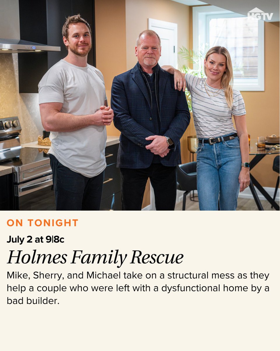 hgtv's tweet image. There's a new #HolmesFamilyRescue coming your way tonight at 9|8c on HGTV!
Stream next day ➡️ @StreamOnMax.