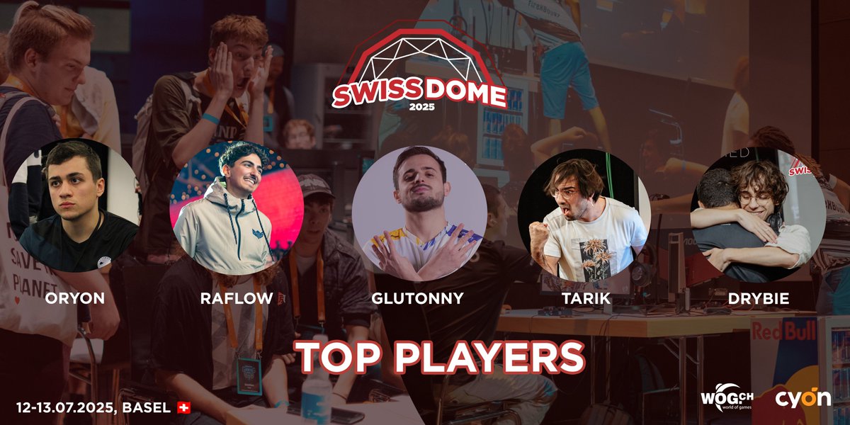 Swiss Dome 2025 (@swissdomech) on Twitter photo TOP INTERNATIONAL PLAYERS AT #SwissDome!
With <a href="/7Oryon/">GL | Oryon</a> <a href="/Rafloww/">Raflow</a> <a href="/GlutonnySSB/">SLY | Glutonny</a> from 🇫🇷 and <a href="/TarikDee/">Tarik</a> <a href="/pichudrybie/">BERG | drybie ⭐️</a> from 🇩🇪 we have some of the best players from 🇪🇺 in Basel!
Compete against them and take the throne from <a href="/TarikDee/">Tarik</a> 👑!
(you can also just snap a photo with them 😳) TOP INTERNATIONAL PLAYERS AT #SwissDome!
With <a href="/7Oryon/">GL | Oryon</a> <a href="/Rafloww/">Raflow</a> <a href="/GlutonnySSB/">SLY | Glutonny</a> from 🇫🇷 and <a href="/TarikDee/">Tarik</a> <a href="/pichudrybie/">BERG | drybie ⭐️</a> from 🇩🇪 we have some of the best players from 🇪🇺 in Basel!
Compete against them and take the throne from <a href="/TarikDee/">Tarik</a> 👑!
(you can also just snap a photo with them 😳)