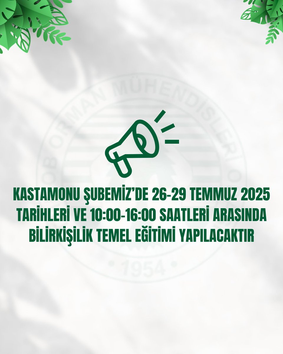 📢 Kastamonu Şubemiz’de 26-29 Temmuz 2025 Tarihleri Ve 10:00-16:00 Saatleri Arasında
Bilirkişilik Temel Eğitimi Yapılacaktır
🔗 ormuh.org.tr/duyurular/kast…