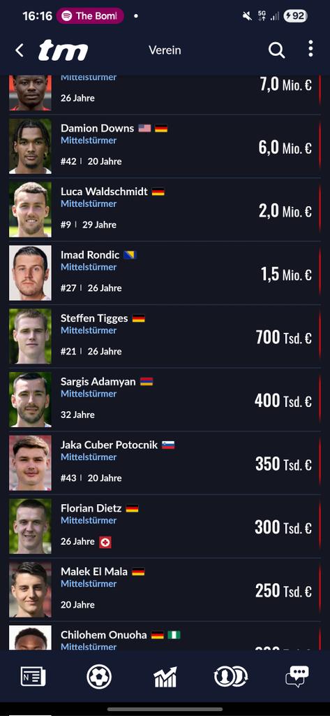 Noch mindestens 4 Stürmer