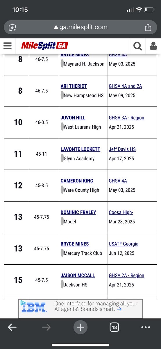 CoachDungee_JHS (@coach_dungee8) on Twitter photo I want to congratulate <a href="/Jaison_McCall/">Jaison Mccall</a> for being named to the 2025 All Junior All State Track and Field team in Triple Jump. Started triple jumping as a Sophomore. Now one of the best in the State. Also 3rd Team All State. I want to congratulate <a href="/Jaison_McCall/">Jaison Mccall</a> for being named to the 2025 All Junior All State Track and Field team in Triple Jump. Started triple jumping as a Sophomore. Now one of the best in the State. Also 3rd Team All State.