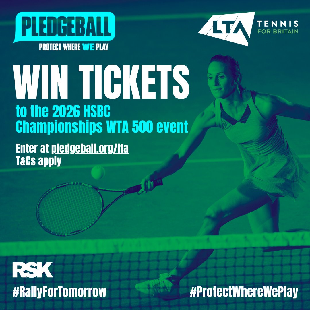 🎾 Loving Wimbledon?

You could be at the heart of next summer’s tennis action – WIN tickets to the 2026 HSBC Championships WTA 500 event 🏆

Just make a simple climate pledge with @Pledgeball 

👉 pledgeball.org/lta

#ProtectWhereWePlay #RallyForTomorrow <a href="/the_LTA/">LTA</a>