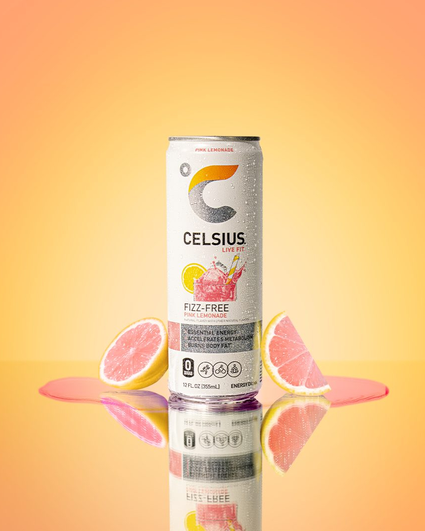 CelsiusOfficial's tweet photo. Bright. Zesty. Refreshing. Our new Fizz-Free Pink Lemonade is about to be your newest summer obsession. Available now at your local @7eleven 🍋😉 https://t.co/Q6iSb1G4MK