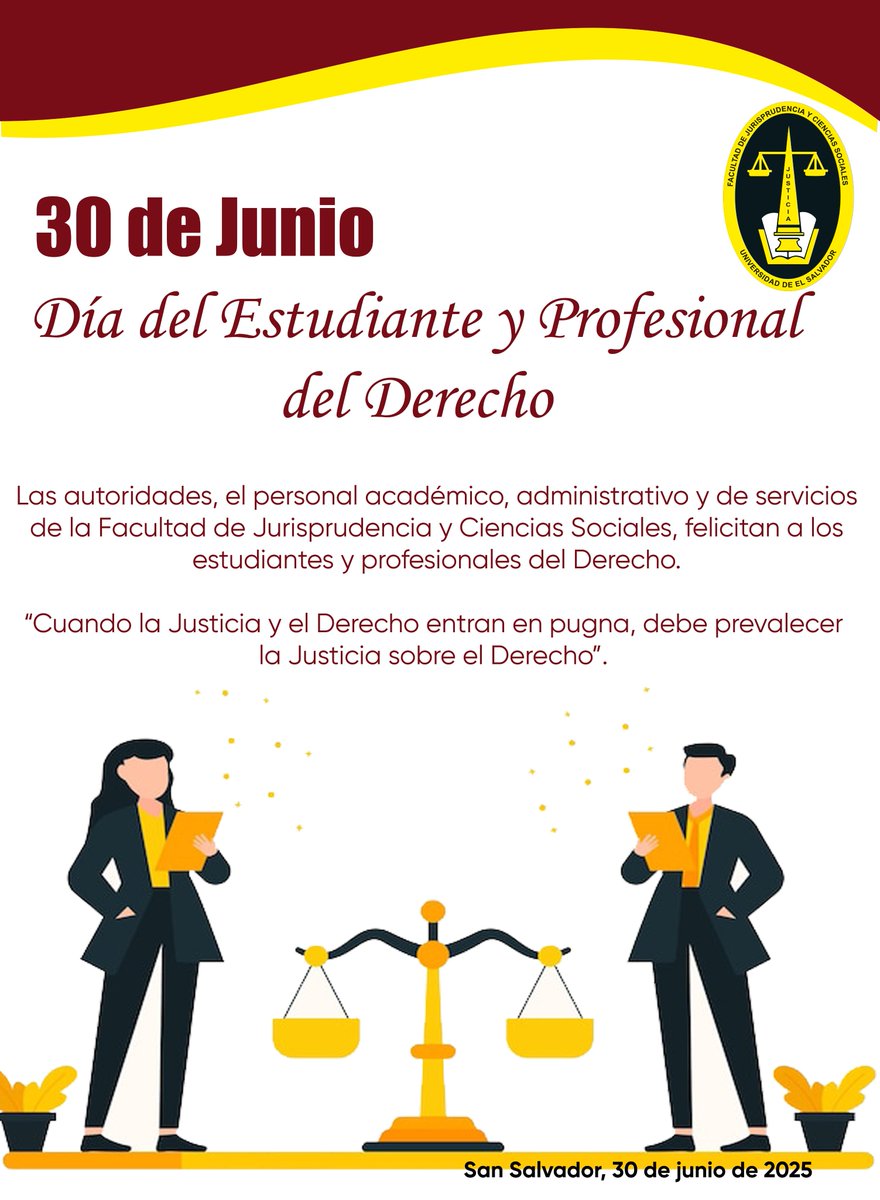 Facultad de Jurisprudencia y Ciencias Sociales UES (@derecho_juris) on Twitter photo 