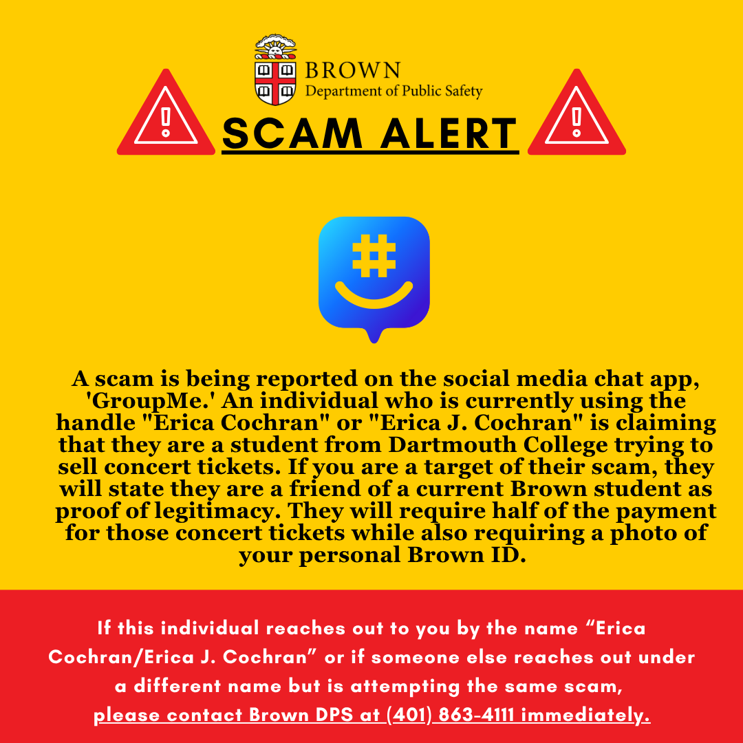 ⚠️SCAM ALERT⚠️ <a href="/BrownUniversity/">Brown University</a>  

#BrownDPS #BrownUScams #ScamsRI #RIScams #RhodeIsland #Providence #PVD