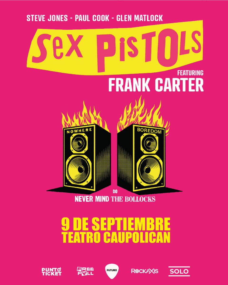 Ruta Rock (@rutarockcom) on Twitter photo La nueva versión de <a href="/sexpistols/">Sex Pistols Official</a> con la voz de <a href="/frankcarter23/">Frank Carter 🐍</a> llegan a Chile el próximo 9 de septiembre al Teatro Caupolicán.
Revisa la información en detalle en el link ---> buff.ly/n9JhKcL
Produce: <a href="/freefallshows/">Free Fall</a> La nueva versión de <a href="/sexpistols/">Sex Pistols Official</a> con la voz de <a href="/frankcarter23/">Frank Carter 🐍</a> llegan a Chile el próximo 9 de septiembre al Teatro Caupolicán.
Revisa la información en detalle en el link ---> buff.ly/n9JhKcL
Produce: <a href="/freefallshows/">Free Fall</a>