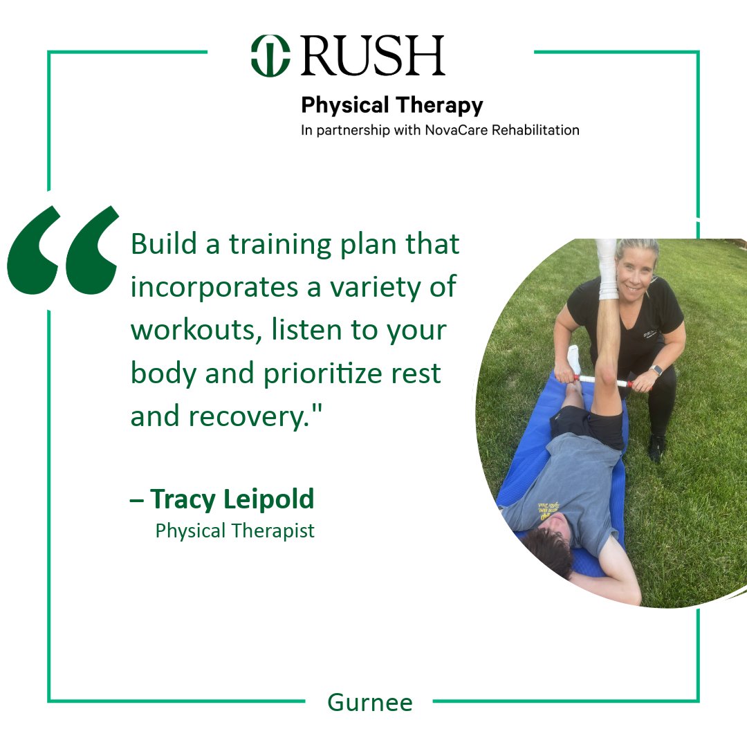 Tracy Leipold is a physical therapist at RUSH Physical Therapy's Gurnee center. When treating runners, she looks at the athlete as a whole to see what can be done to keep an injury from recurring as well as new injuries from developing. #CARA #run #PT