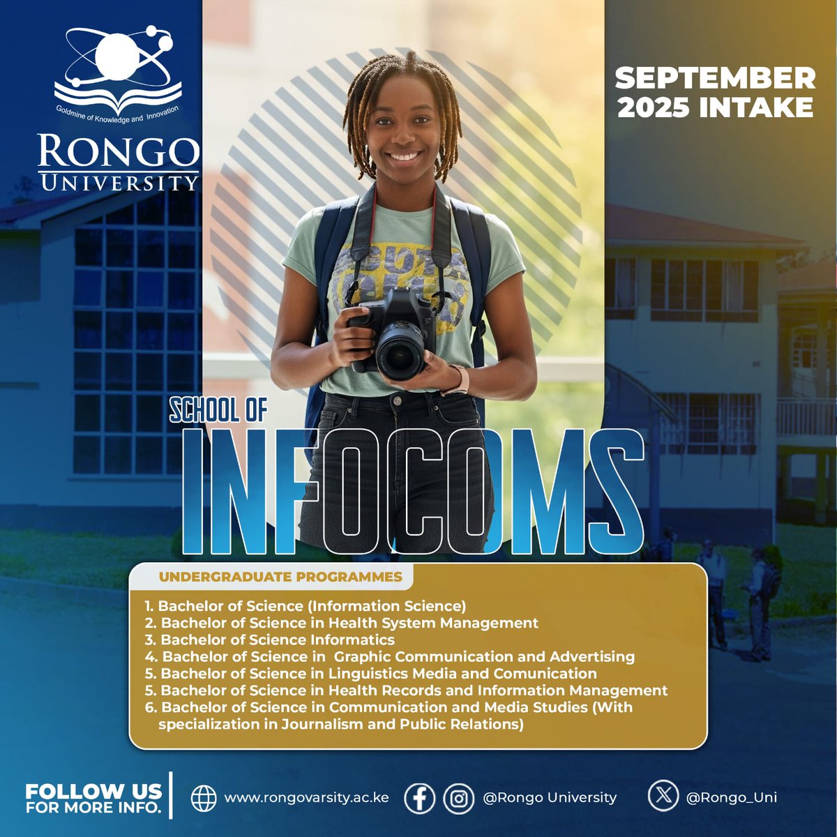 Ready to turn your creativity and curiosity into a career?
Explore diverse and market-driven undergraduate programmes at the School of Information, Communication, and Media Studies designed to prepare you for the fast-evolving world of media, technology, and communication.