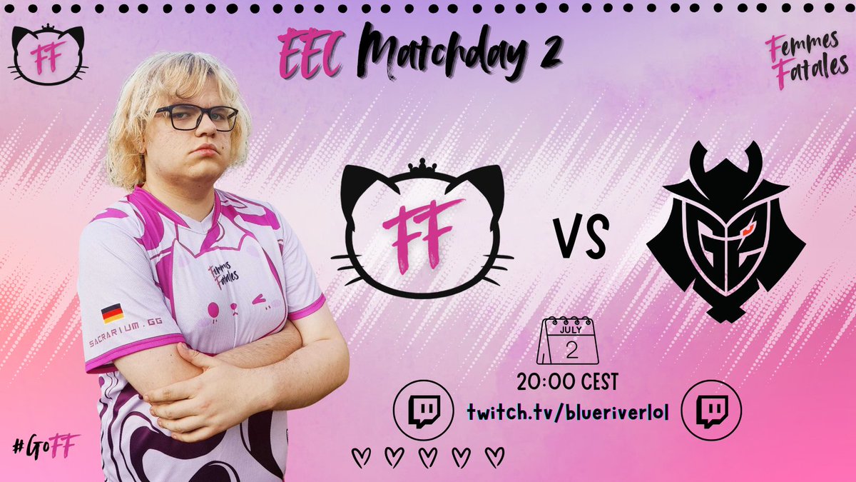 Stay tuned everyone - today we face <a href="/G2League/">G2 League of Legends</a> Hel in the #EqualEsportsCup at 8pm CEST.
 You can follow our match on the legendary cocast by <a href="/blueriverlol/">River</a> and <a href="/Kojoker_01/">Kojoker</a> (link in comments).
#GoFF