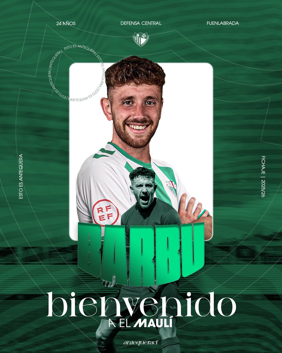 🟢 𝗢𝗙𝗜𝗖𝗜𝗔𝗟 | <a href="/barbu_9/">Alejandro Barbudo Lorenzo</a>, refuerzo de nivel para la línea defensiva del #AntequeraCF

🔝 Más de 50 partidos en <a href="/LaLiga2/">LALIGA HYPERMOTION</a> con la camiseta del <a href="/CDMirandes/">Club Deportivo Mirandés</a>.

🙌 ¡𝑩𝒊𝒆𝒏𝒗𝒆𝒏𝒊𝒅𝒐 a tu nueva casa!

ℹ️ Más información en antequeraclubdefutbol.com/barbu-refuerzo…

#EstoEsAntequera #OrgullososDeTi
