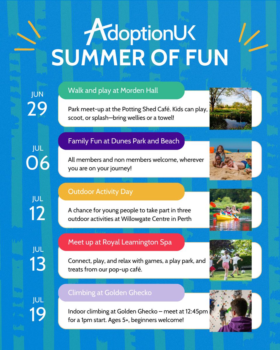 From beach trips to climbing adventures and outdoor games, there’s something for everyone. Find more events near you in the Members Area. Not a member? Check out public events under ‘Get Involved’ on our website.
Scotland families – head to: ow.ly/nRg750W8Z4j
