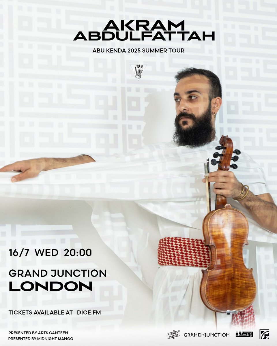 Arts Canteen (@artscanteen) on Twitter photo Palestinian-American violinist <a href="/Akramvio/">Akram Abdulfattah</a> and his multi nationals band joins us on Wed 16 July for his London show showcasing a mesmerising fusion of jazz, Middle Eastern and Indian musical styles🎶 <a href="/grandjunctionW2/">Grand Junction, London</a>
Tickets & more information artscanteen.com/event/akram-ab… Palestinian-American violinist <a href="/Akramvio/">Akram Abdulfattah</a> and his multi nationals band joins us on Wed 16 July for his London show showcasing a mesmerising fusion of jazz, Middle Eastern and Indian musical styles🎶 <a href="/grandjunctionW2/">Grand Junction, London</a>
Tickets & more information artscanteen.com/event/akram-ab…