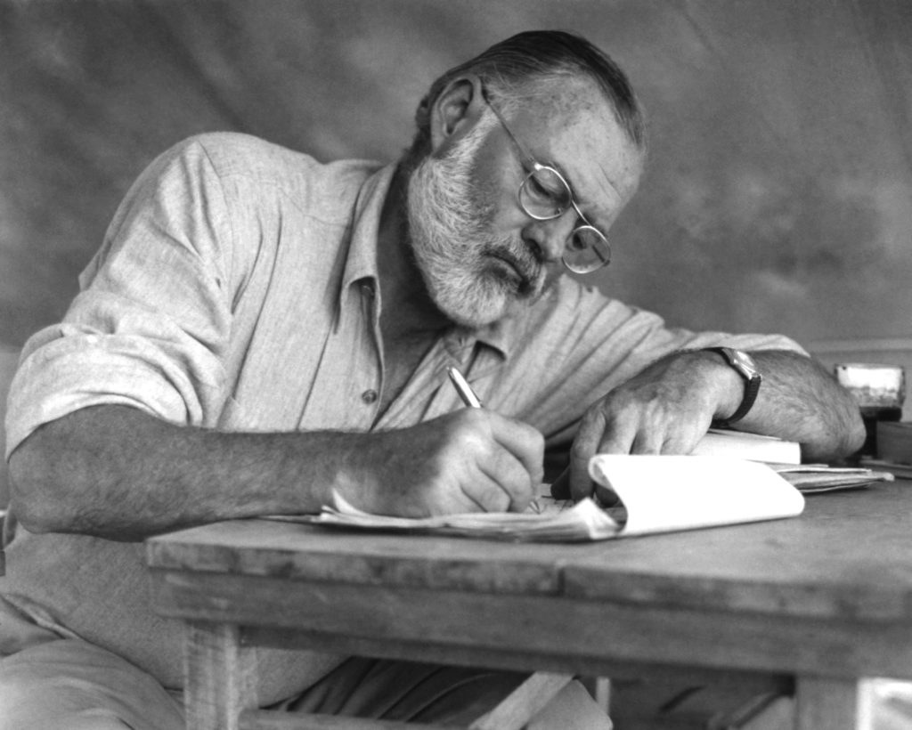 Paddyrun1's tweet image. American novelist Ernest Hemingway (1899 - 1961) died on this day after accidentally shooting himself while cleaning a gun. Hemingway is famous for, when challenged, to write a six word complete story. He returned the following day with... FOR SALE: BABY SHOES NEVER WORN.