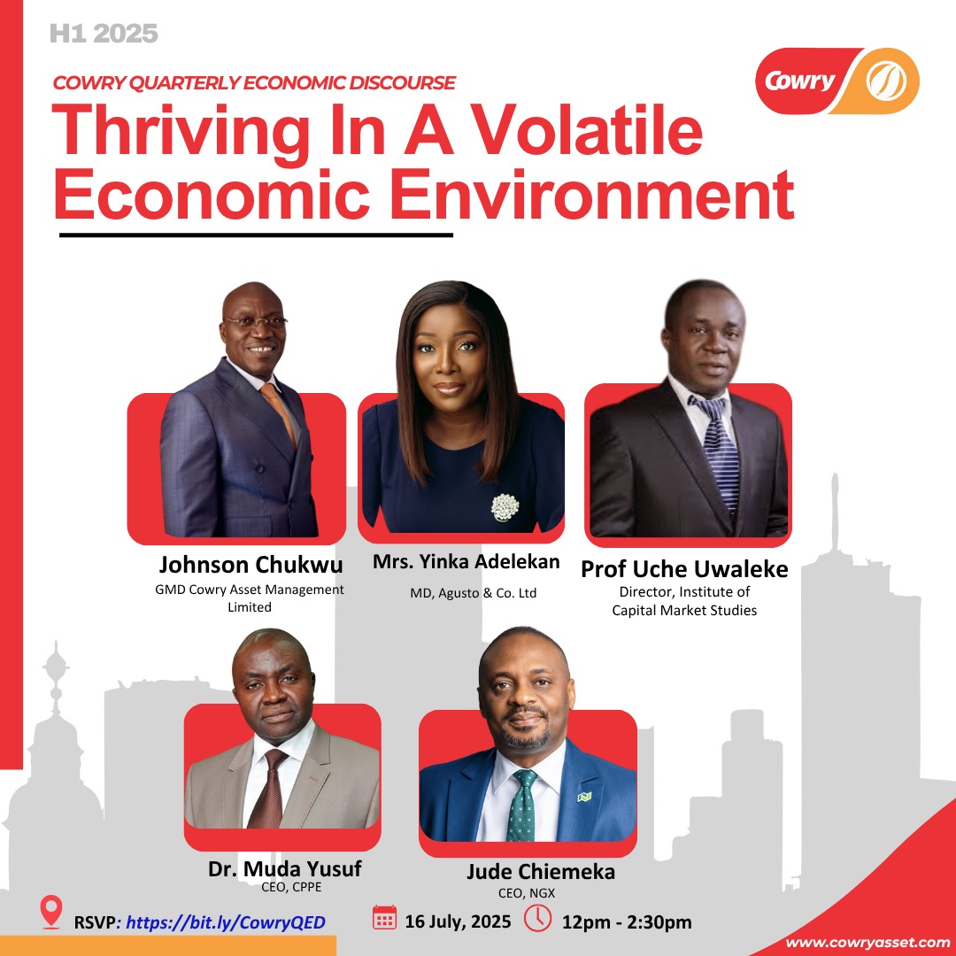 Join the Cowry H1 2025 Economic Discourse on July 16th &amp; be part of the conversation that's driving change. Register now &amp;  let's make history together 

Link: bit.ly/CowryQED

 #CowryEconomicDiscourse #EconomicLeadership #NigeriaEconomy #FutureOfWork #EconomicGrowth