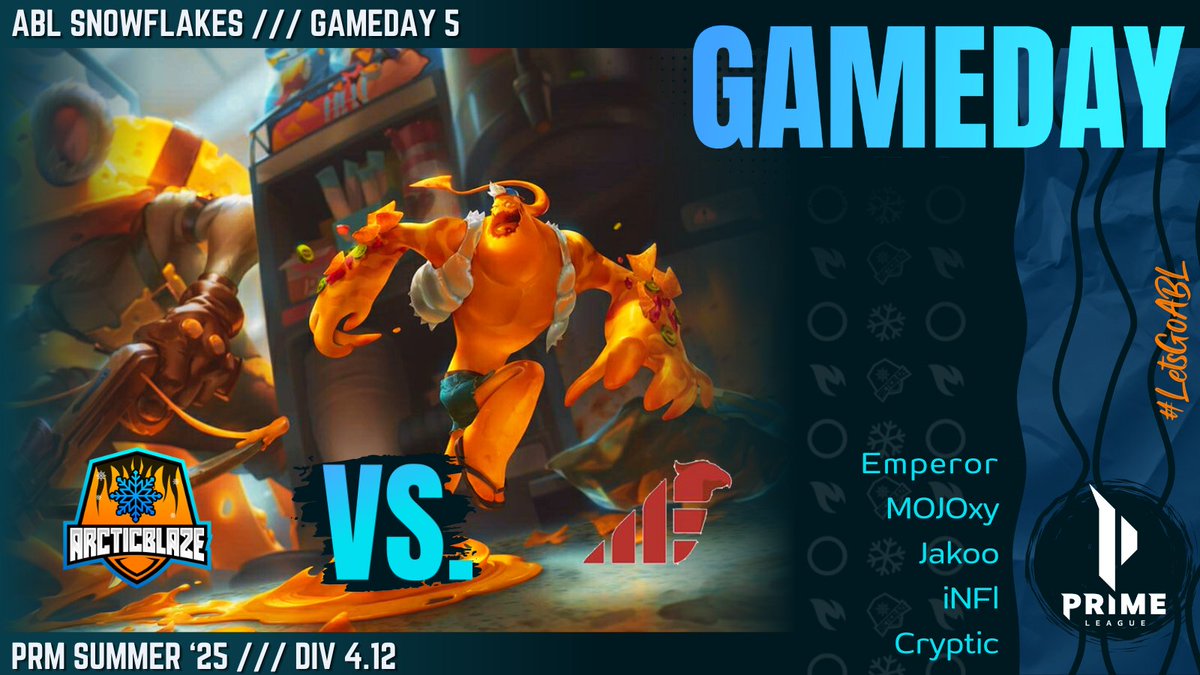 ArcticBlaze βοΈ (@teamarcticblaze) on Twitter photo βοΈ #PrimeLeague GAMEDAY 5οΈβ£
π₯ #ArcticBlaze Snowflakes π <a href="/muensteresports/">MΓΌnster Esports e.V.</a> - Crimson Phoenix βοΈ
π Time: 20:00 CET
π€ Cast: @invisan_pubg
πΊ Twitch π TeamArcticBlaze (German)
βοΈ Emperor | <a href="/LFT_emperor/">ABL emperor</a>
ποΈ MOJOxy | <a href="/mojoxylol/">mojoxy</a>
β‘οΈ Jakoo | <a href="/EinJakoo/">Jakooπ</a>
βοΈ iNFl
π Cryptic | βοΈ #PrimeLeague GAMEDAY 5οΈβ£
π₯ #ArcticBlaze Snowflakes π <a href="/muensteresports/">MΓΌnster Esports e.V.</a> - Crimson Phoenix βοΈ
π Time: 20:00 CET
π€ Cast: @invisan_pubg
πΊ Twitch π TeamArcticBlaze (German)
βοΈ Emperor | <a href="/LFT_emperor/">ABL emperor</a>
ποΈ MOJOxy | <a href="/mojoxylol/">mojoxy</a>
β‘οΈ Jakoo | <a href="/EinJakoo/">Jakooπ</a>
βοΈ iNFl
π Cryptic |