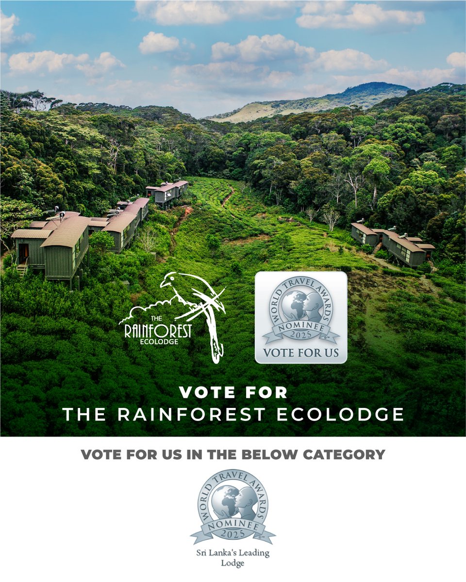 Vote for The Rainforest Ecolodge in the World Travel Awards! We have been nominated for 'Sri Lanka's Leading Lodge'.

How to vote:
1. First register
2. Go to your email inbox for the verification message. Click ‘verify your email’.
3. Select the nominated region (i.e. Asia)
4.