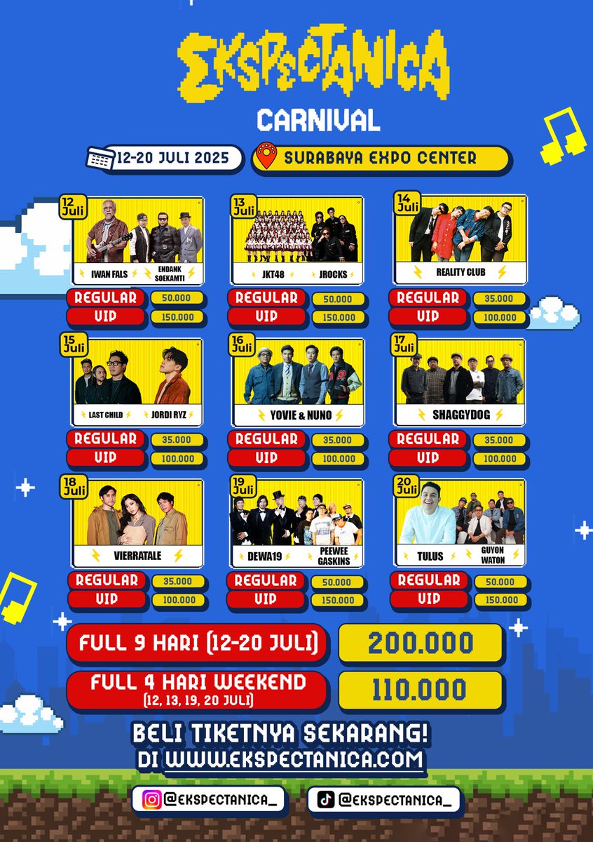rowbbersz's tweet photo. ‼️ WTS TIKET EKSPECTANICA NO ADMIN FEE ‼️

trusted 100% (ak ticketing gusy) jgn trust issues gtu dong:((

hit me up on dm, or wa ya!!
https://t.co/jaGrt7OuQM

#wts #ekspectanica #konsersurabaya #konser #konsermusik #tulus #dewa19 #jkt48 #vierratale #yovienuno #realityclub https://t.co/RcTnEucEka