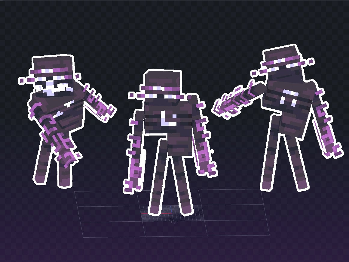 Ender civilization? 
The concept of <a href="/LuckyToffee5/">Jolt ✨ COMMS OPEN</a> inspired me to create something in Blockbench for the first time in a long while!
#enderman #enddimension #minecraft #savehytale #blockbench #pixelart #lowpoly #magic