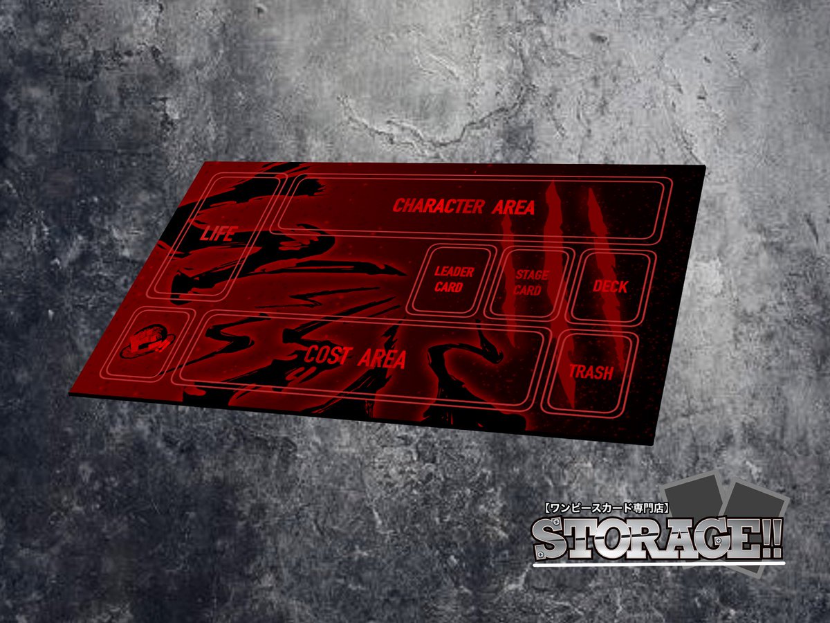 TORE_STORAGE's tweet image. ワンピースカード
◆RED ver.(布ラバー製プレイマット)

赤と黒がベースとなる迫力あるデザイン。
なァ ベック　そろそろ奪りに行こうか
&quot;ひとつなぎの大秘宝( ワンピース )&quot;

🟥赤シャンクスにピッタリの1枚！！！🔥

◆サーカスver.(布ラバー製プレイマット)

青が広がる背景と…