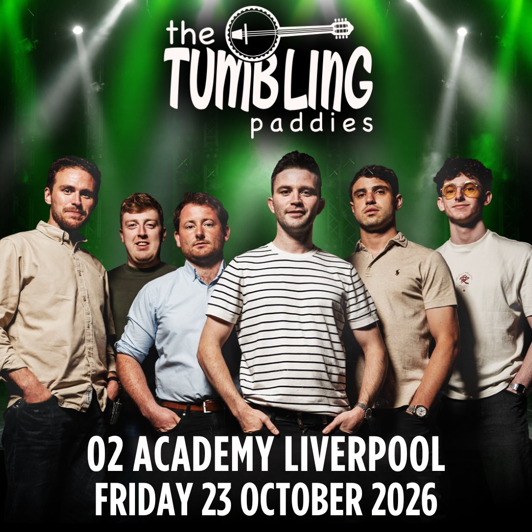 O2AcademyLpool's tweet image. NEW; One of the most exciting bands to come out of Ireland, @thetumblingpaddies head to #O2RitzManchester on Fri 23 Oct 2026. 🙌

Priority tickets are available now via academymusicgroup.com/o2academyliver…