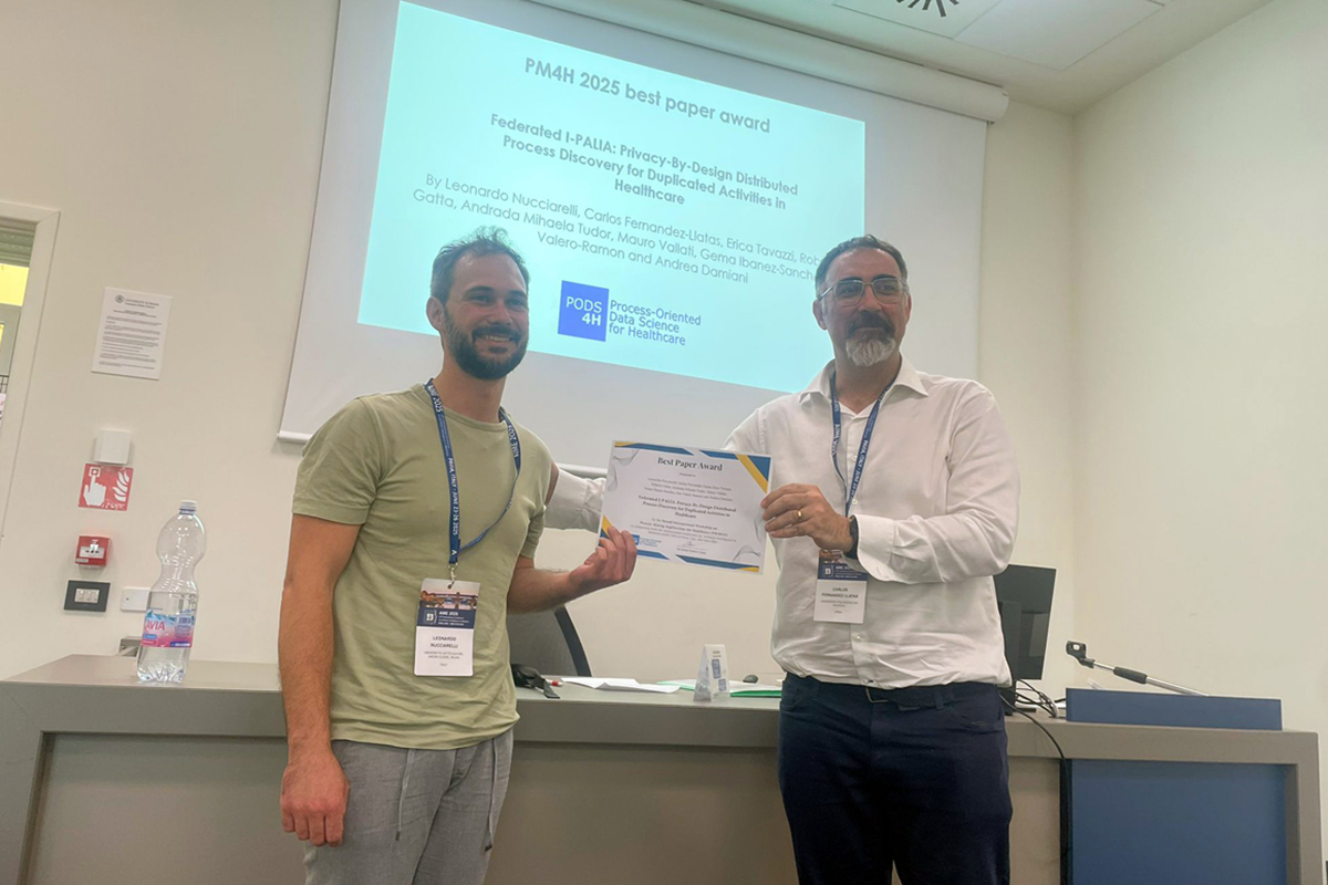 🏆 Carlos Fernández Llatas, Gema Ibáñez Sánchez y Zoe Valero Ramón, investigadores del grupo SABIEN de ITACA-UPV, reciben el Best Paper Award en un congreso internacional sobre minería de procesos en salud f.mtr.cool/lkunefxezm