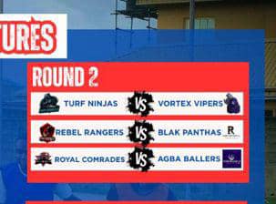DULTIMATEFUTSAL's tweet photo. *ROUND 2 FIXTURES*

TURF NINJAS 🆚 VORTEX VIPERS
   3.30 ODDS.            2.24 ODDS

REBEL RANGERS 🆚 BLAK PANTHAS
   5.55 ODDS.                1.53 ODDS

ROYAL COMRADES 🆚 AGBA BALLERS
    2.80 ODDS              2.60 ODDS

#TURFBALLERS
#TURFLEGENDSSZNII https://t.co/kcs1WjiSKy