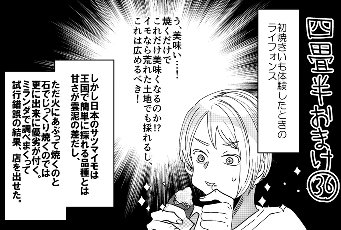 悪役令嬢の四畳半おまけ。
初焼き芋の衝撃。ただ焼くだけじゃだめらしい。 