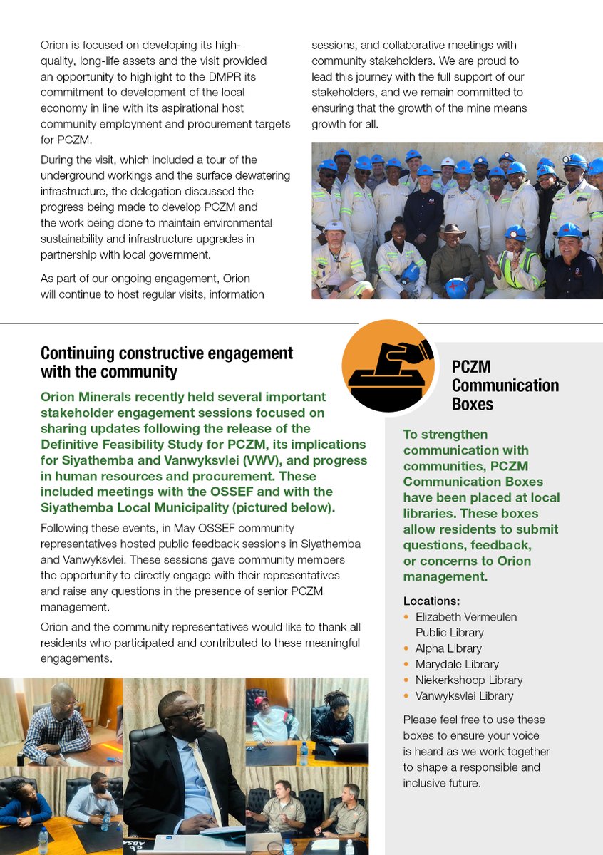 ORION MINERALS MYNuusblad – June 2025

Orion Minerals has released its latest newsletter.

Read the English: orionminerals.com.au/download/mynuu…

Read the Afrikaans: orionminerals.com.au/download/mynuu…

#OrionMinerals #Community