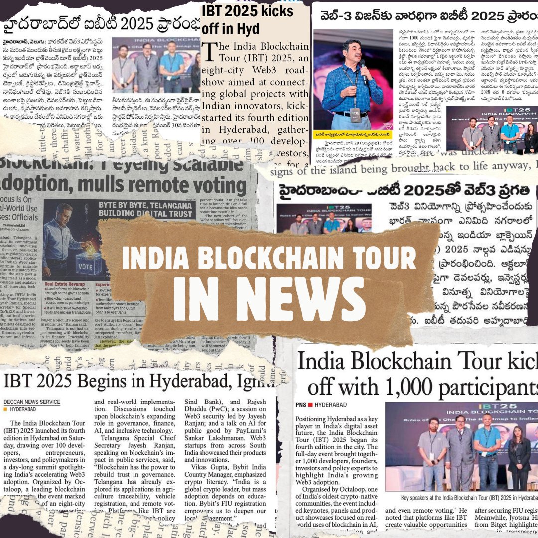 When Web3 hits the front page, you know the chain’s running deep. #IBT2025 Hyderabad made headlines across India, and this is just the beginning. 

Let’s keep stacking. 🧱

#IBT25 #Web3India