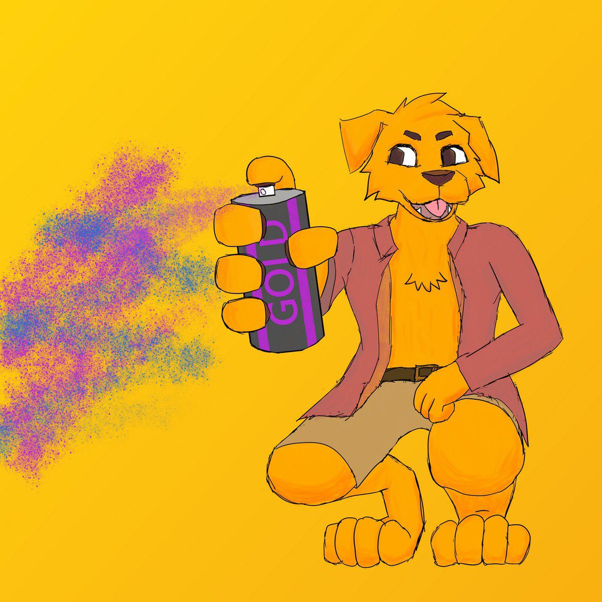 BeagleInRed's tweet image. Art Fight attack 👊 on @GoodBoi_Golden