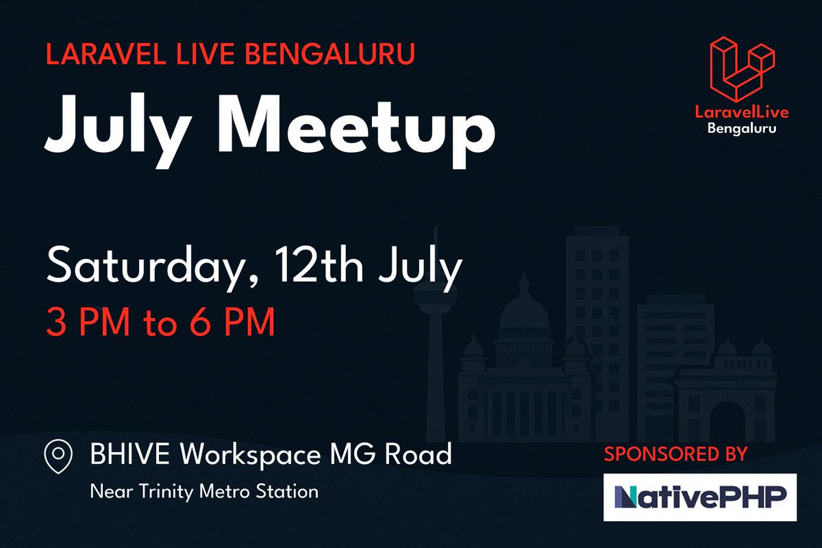 July meetup will be fun! New location, advanced topics and great speakers 🎉

Look forward to pizzas, coke and loads of goodies! Thanks to <a href="/nativephp/">NativePHP</a>  

Link in comment box.