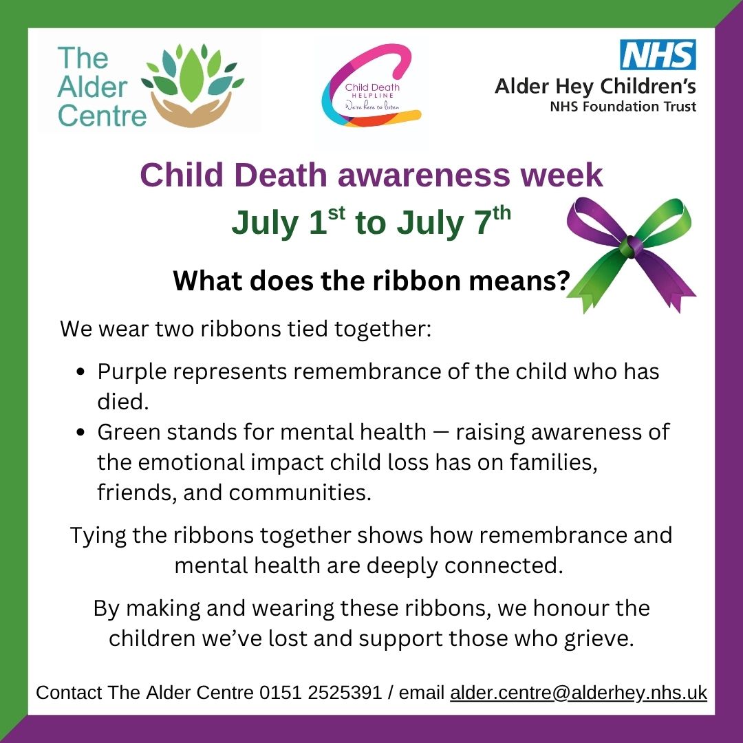 Why two ribbons? What do they represent?
#ChildDeathAwarenessWeek 
#saytheirnames #stillloved #bereavementsupport #childloss