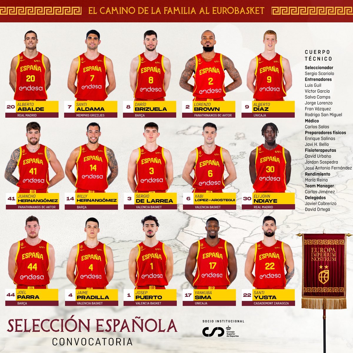 Carrusel Deportivo (@carrusel) on Twitter photo 1⃣5⃣🏀 Los 15 de Scariolo para el #EuroBasket 2025
✖️ No está Garuba, ni Llull, ni Abrines
🍀 Tampoco está Hugo González que va a hacer el verano con los <a href="/celtics/">Boston Celtics</a>
🗨️ Scariolo confirma que este "será el último momento competitivo en el que estaré en el equipo" 1⃣5⃣🏀 Los 15 de Scariolo para el #EuroBasket 2025
✖️ No está Garuba, ni Llull, ni Abrines
🍀 Tampoco está Hugo González que va a hacer el verano con los <a href="/celtics/">Boston Celtics</a>
🗨️ Scariolo confirma que este "será el último momento competitivo en el que estaré en el equipo"