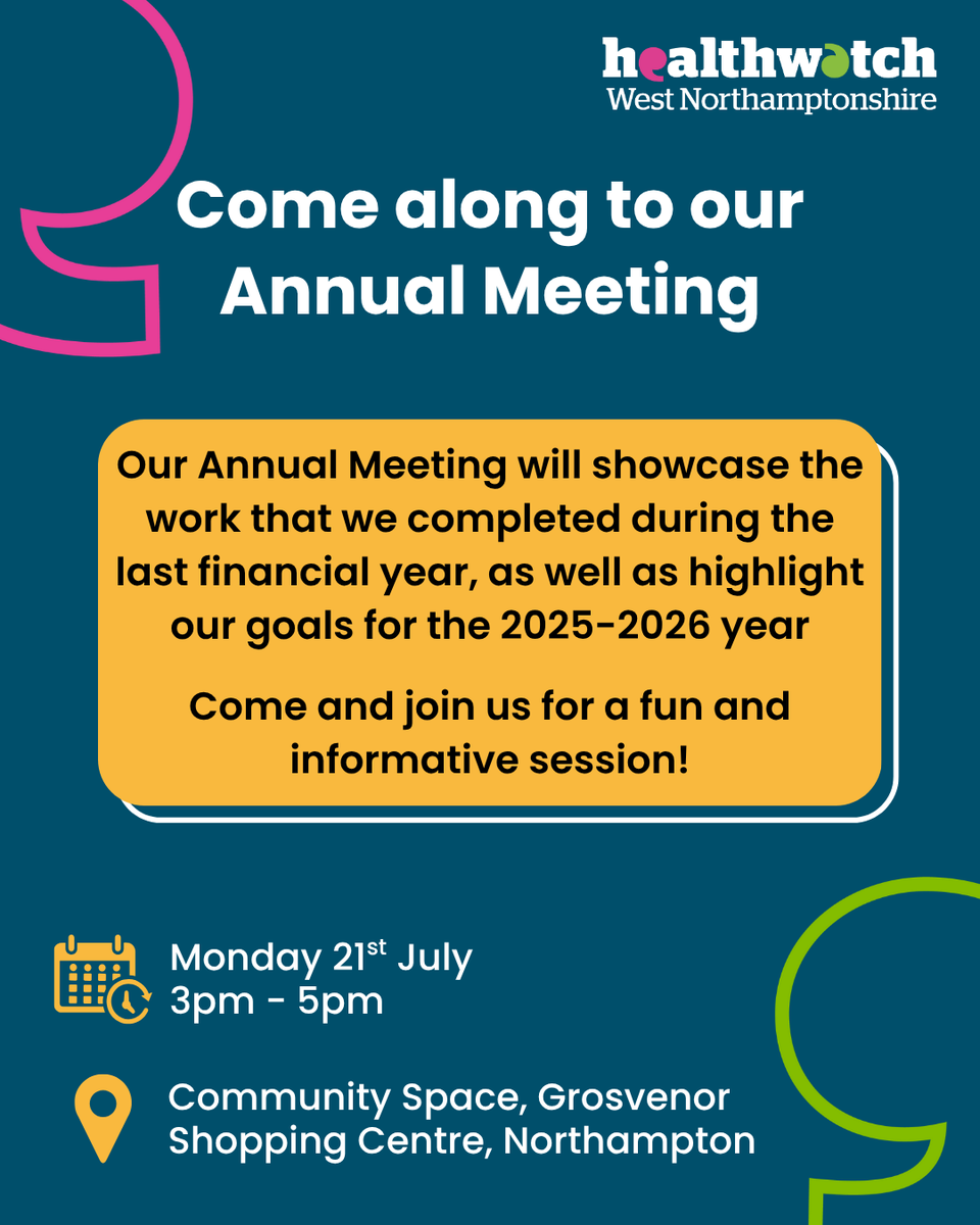 Our annual meeting will be taking place on the 21st of July, come and join us! We will also have a speaker attending to give an update on the NHS system changes.

Secure your place - bit.ly/hwwam