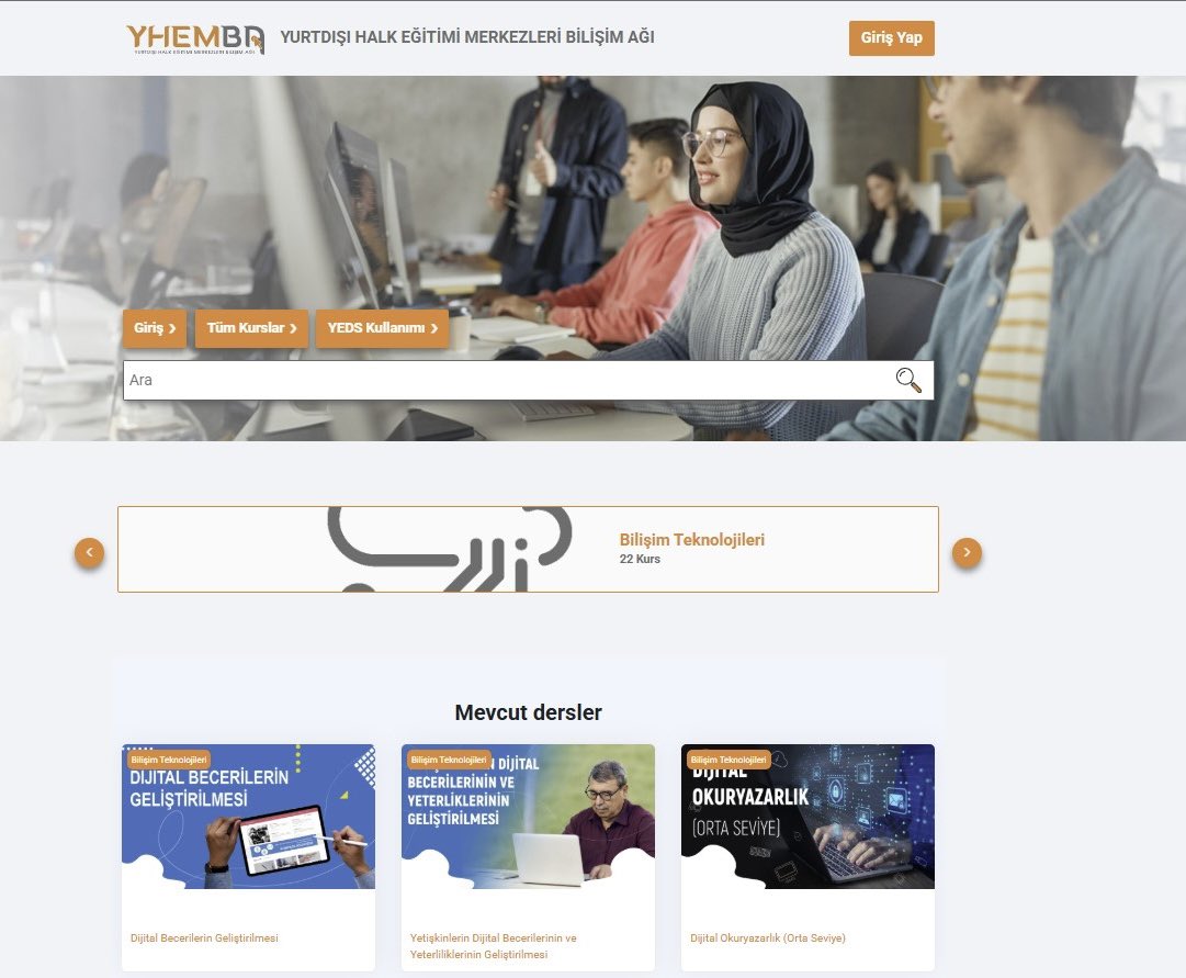 📣T.C. Millî Eğitim Bakanlığı tarafından “YHEMBA” platformu erişime açılmıştır.

📌6 farklı alanda toplam 95 kurs sunulmakta olup, kurs sonrası katılım belgesi verilmektedir.

🔗Detaylı bilgi ve erişim için: y.hemba.gov.tr

<a href="/tcmeb/">Millî Eğitim Bakanlığı</a> <a href="/mebabdigm/">T.C. MEB AB ve Dış İlişkiler Genel Müdürlüğü</a> <a href="/mebyyegm/">Yükseköğretim ve Yurt Dışı Eğitim Genel Müdürlüğü</a>
