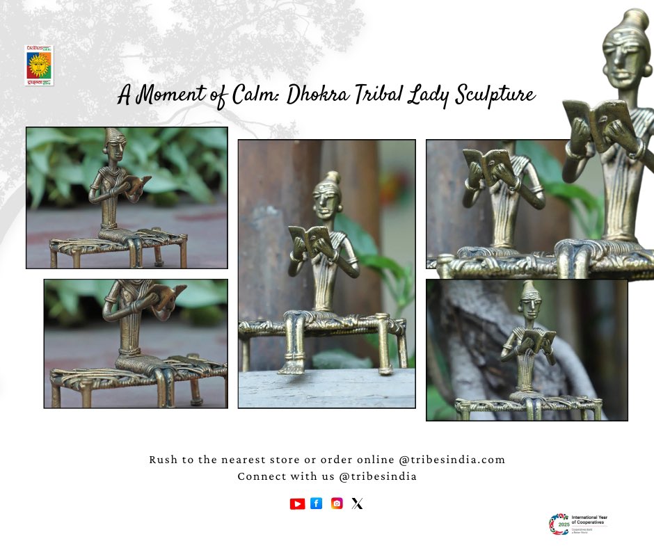TRIBES INDIA (@tribesindia) on Twitter photo This handcrafted Dhokra tribal lady reading on a cot is a Santhal & Bathudi masterpiece from Odisha. t’s a beautiful gift that adds traditional elegance and cultural value to your space.
Find here <a href="/tribesindia/">TRIBES INDIA</a>
👉🏻bit.ly/3I7dk4t
#vocal4local #buytribal #tribesindia This handcrafted Dhokra tribal lady reading on a cot is a Santhal & Bathudi masterpiece from Odisha. t’s a beautiful gift that adds traditional elegance and cultural value to your space.
Find here <a href="/tribesindia/">TRIBES INDIA</a>
👉🏻bit.ly/3I7dk4t
#vocal4local #buytribal #tribesindia