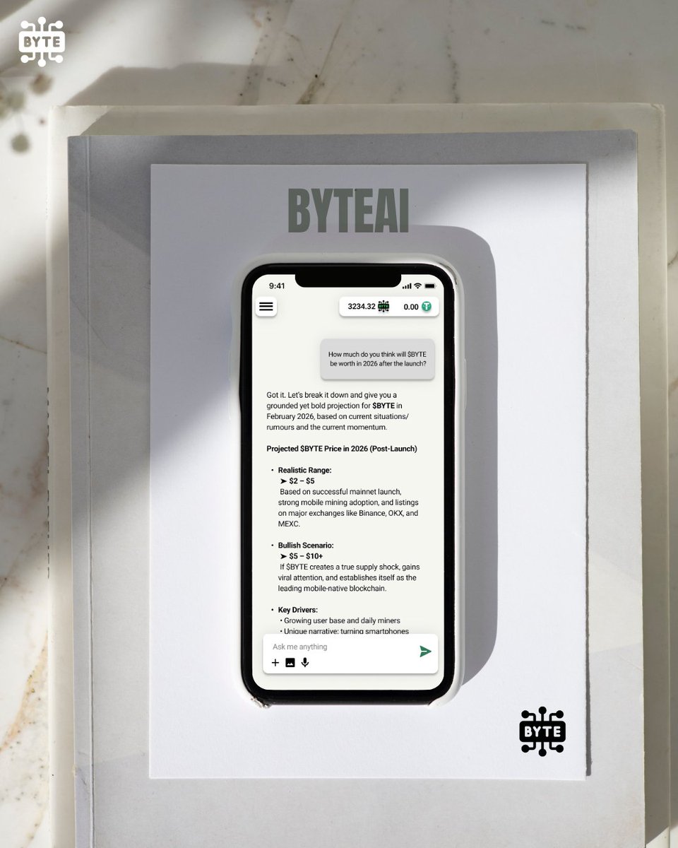 ByteAI testing is progressing smoothly.

Our Rank 3 users are actively exploring its features—some using it as a powerful trading companion, others as a reliable daily AI assistant.

As the first AI built on a mobile blockchain, ByteAI marks a major step forward in the