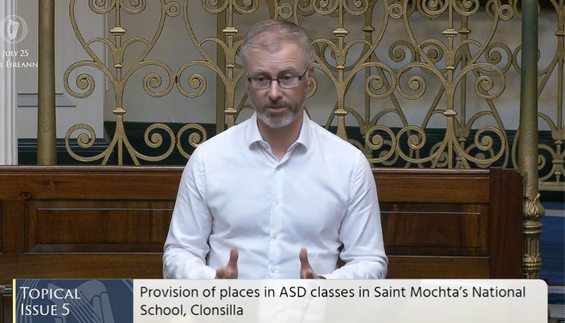 This morning I raised the need for 6 children in St Mochtas NS, Clonsilla to get access to the new ASD class that will be opening in the school in September. 

Every child deserves an appropriate school place.