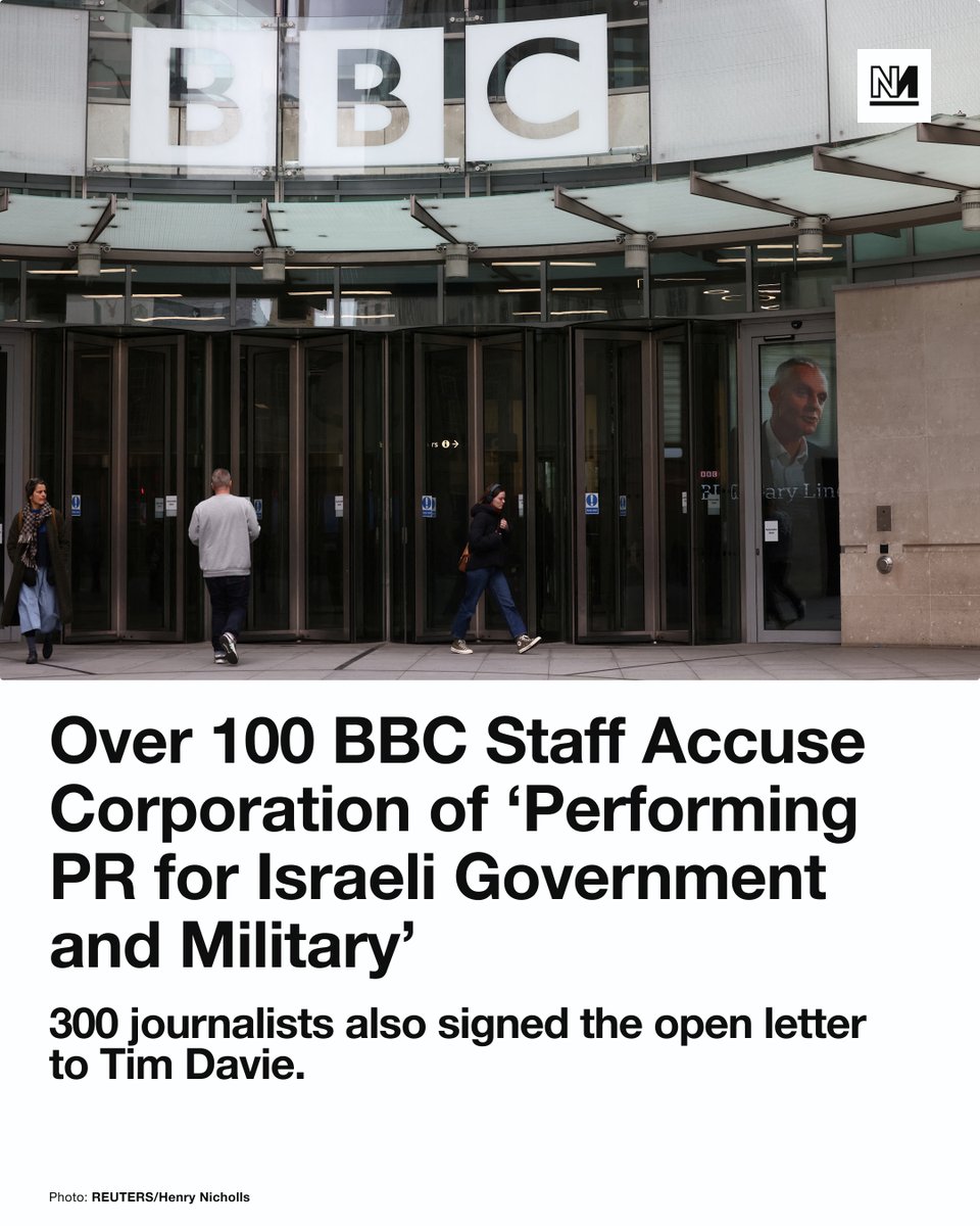 Over 100 BBC staff have signed a letter to director-general Tim Davie and head of HR Deborah Turness, warning that the broadcaster is "often performing PR for the Israeli government and military."

They say the BBC’s coverage of Israel’s assault on Gaza has repeatedly failed to