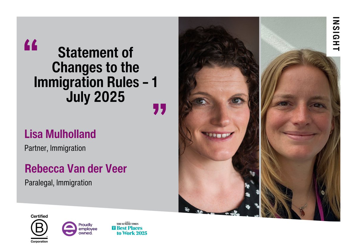 Yesterday, the first highly anticipated Statement of Changes to the Immigration Rules was published by the Home Office, following on from their controversial Immigration White Paper published in May 2025. 

stephens-scown.co.uk/immigration/st…