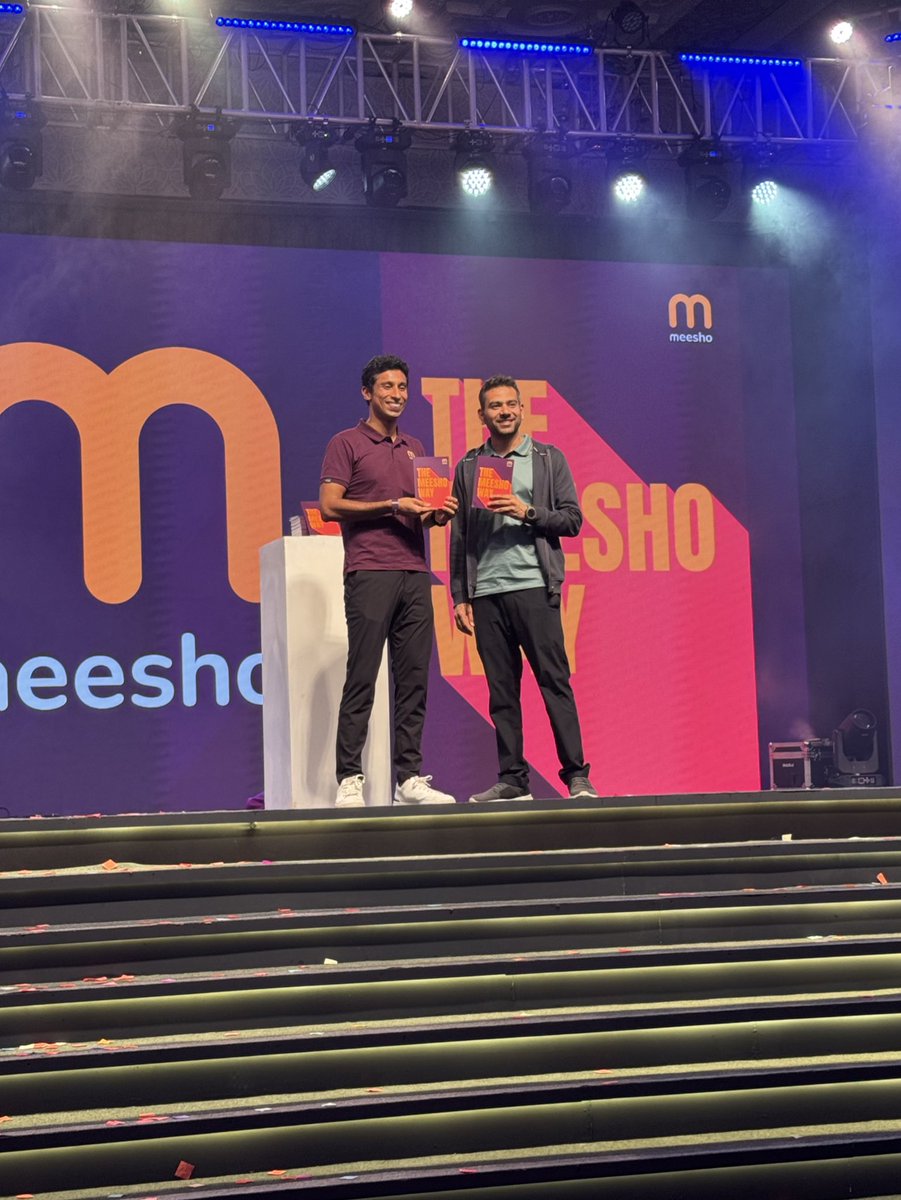 Happy 10th, <a href="/viditaatrey/">Vidit Aatrey</a> <a href="/barnwalSanjeev/">Sanjeev Barnwal</a> and the whole crew of <a href="/Meesho_Official/">Meesho</a>. 

The first decade was a masterclass in strategy and execution, excited to see the next decade of innovation unfold at Meesho.