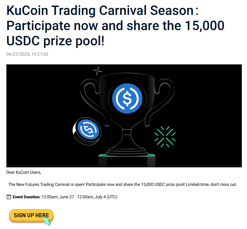 baiiley_stephen's tweet photo. 🎡 #KuCoin Trading Carnival is live! Trade your favorite tokens and share $15,000 $USDC.

Let's gooo 🔥
https://t.co/CB9hkxQix2

$XRP $CESS $NEAR #VIRTUAL $TRX $TAO $WLD $ALGO $PEPU $RENDER $BTC $ARPA $DEXE $JUP $TIA $SEI $AB $HFT $HYPE $S https://t.co/rb34rcJB8M