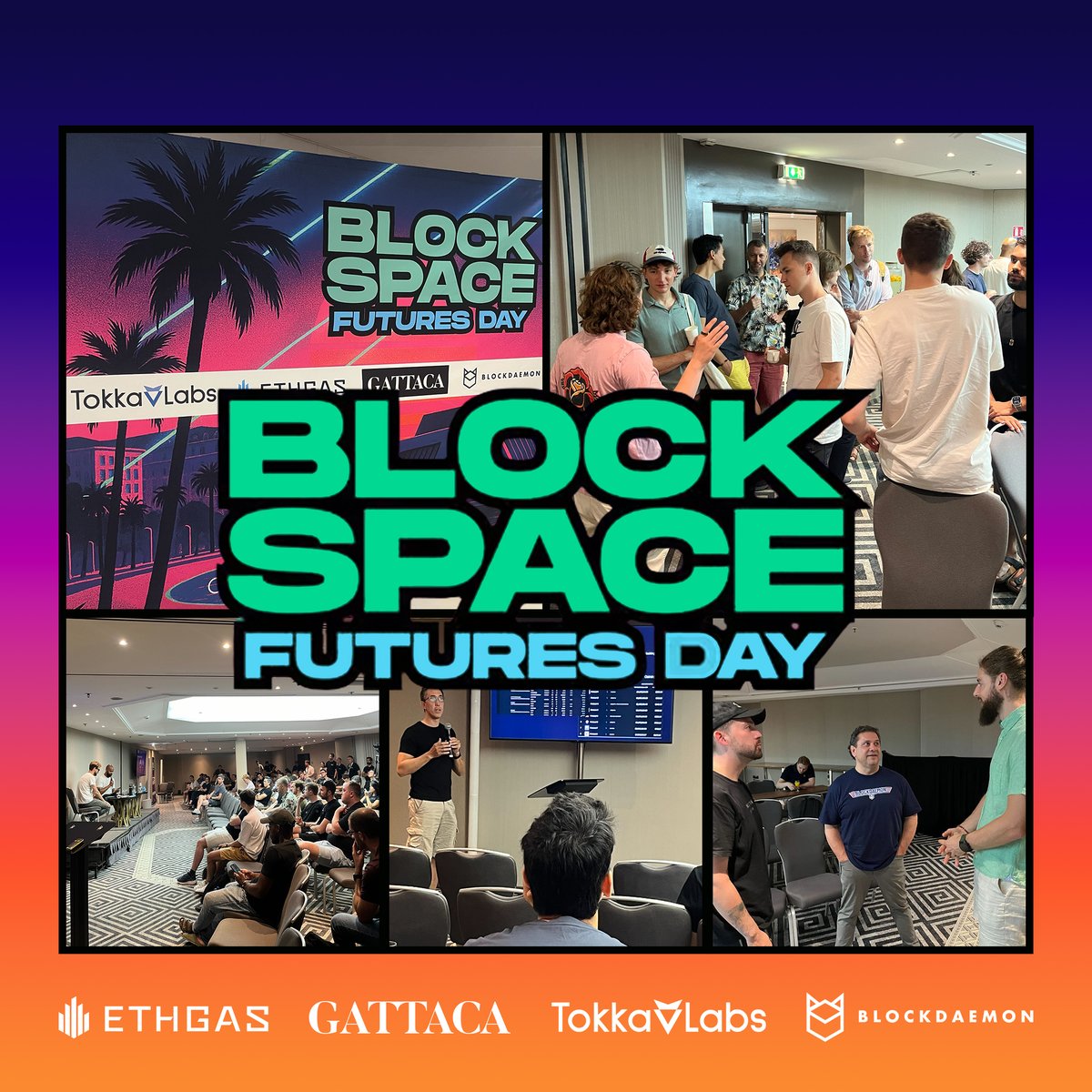 That's a wrap on Blockspace Futures Day.

Honored to co-host with <a href="/gattacahq/">Gattaca</a>, @tokkalabs &amp; <a href="/BlockdaemonHQ/">Blockdaemon 😈</a>.

Thank you to the builders, traders, researchers, protocol minds and our partners who joined us in Cannes.

Accelerate blockspace economy ⛽️