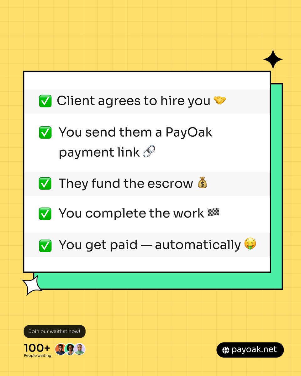 Simple. Secure. Smart.

Sign up here payoak.net to join our waitlist now.